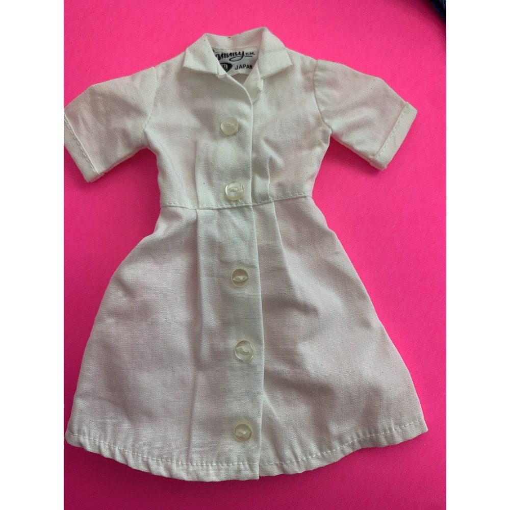 Vintage  Ideal Tammy Doll #9120-7 Nurse's Aid Candy Striper Dress💕 CRISP WHITE